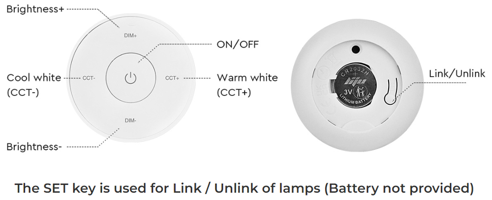 Mini Magnetic CCT Dimmable Wireless Light Remote Control